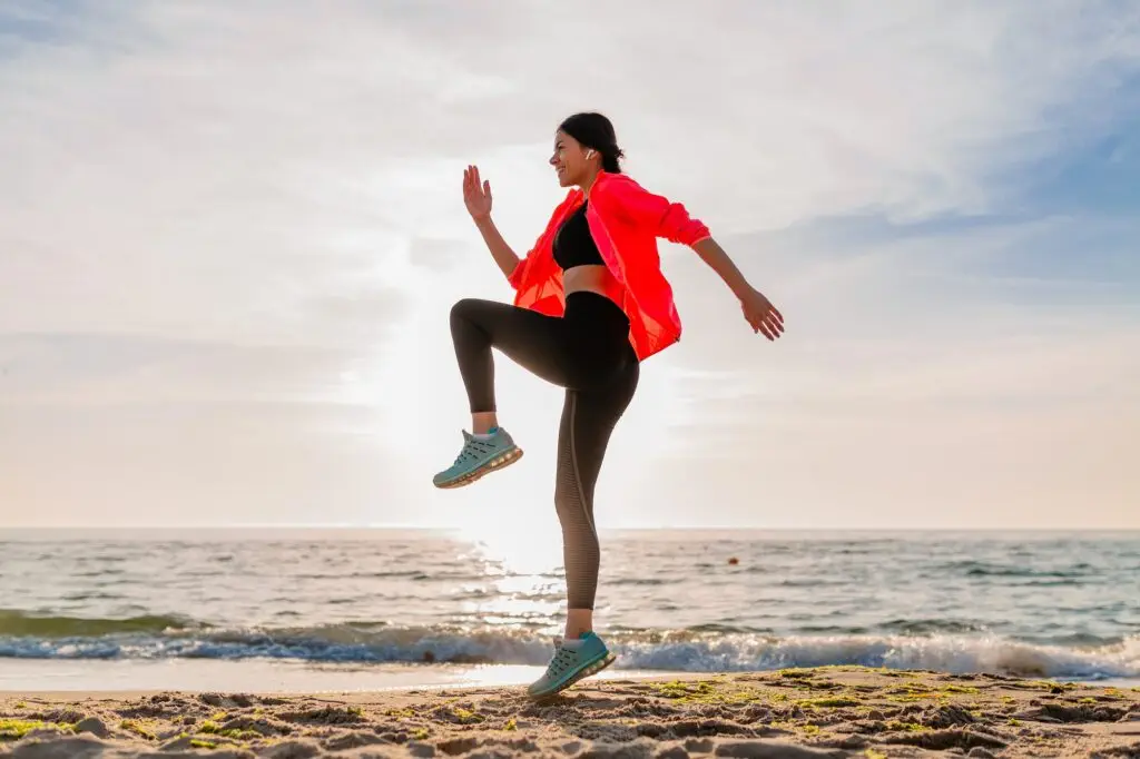 woman doing sports in morning